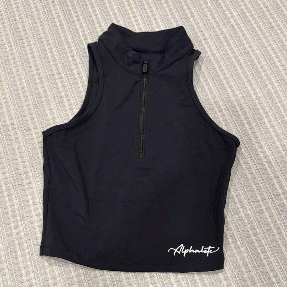 Alphalete Midnight Black Zip-Up Tank